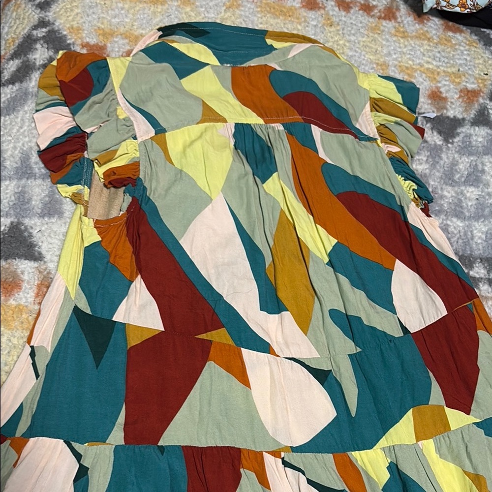 Umgee Multicolor Patchwork Midi Dress - image 5